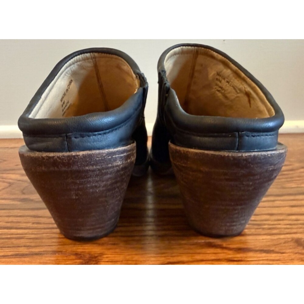 Spirit by Lucchese Women's Black Embroidered Mules Size 8 Western Leather - Picture 4 of 14